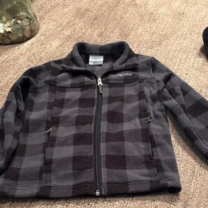 Columbia Black and Gray Checkered Fleece Jacket